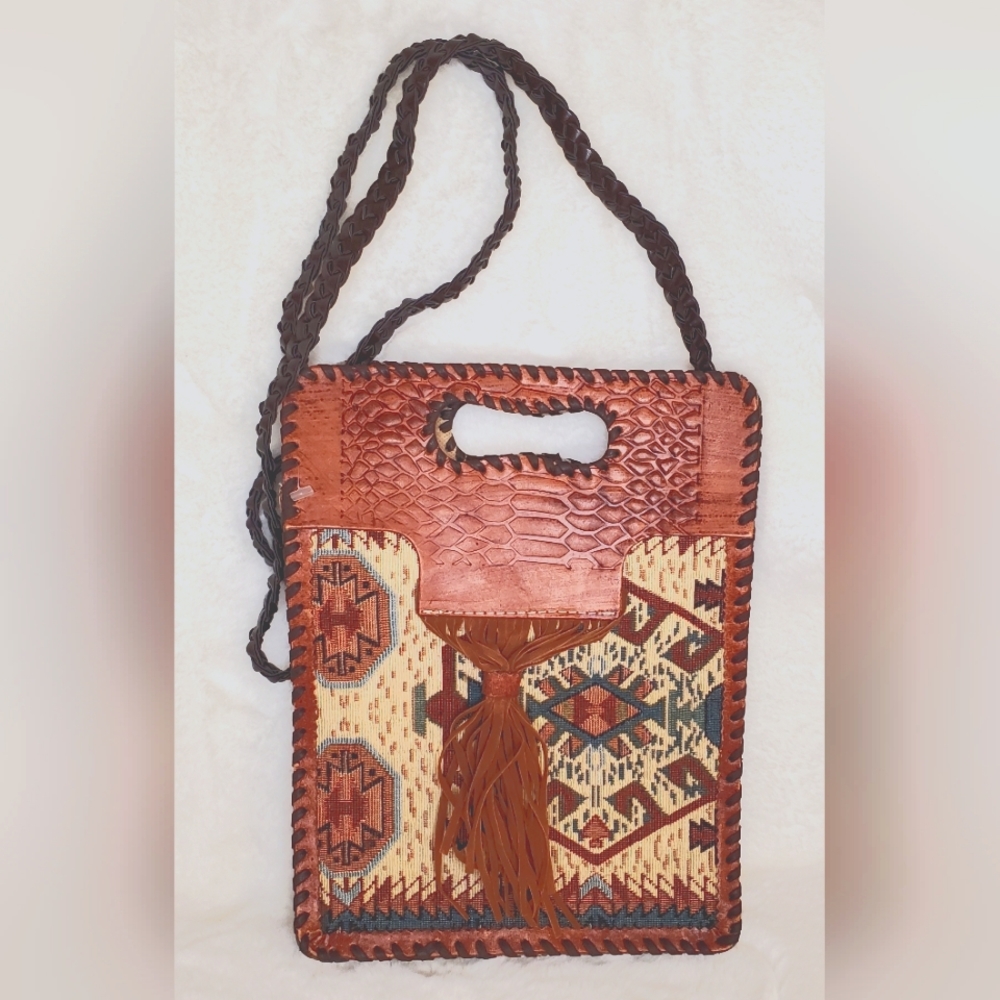 Aztec Bohemian Handwoven Crossbody Bag - Picture 1 of 6